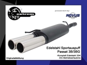 NJT Edelstahl Endschalldämpfer 2 x 90mm Design