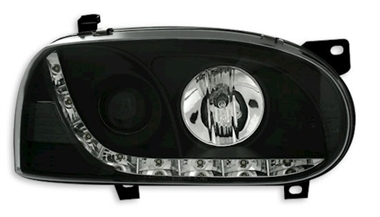 Scheinwerfer Fabrik - Golf MK3 Scheinwerfer schwarz mit LED