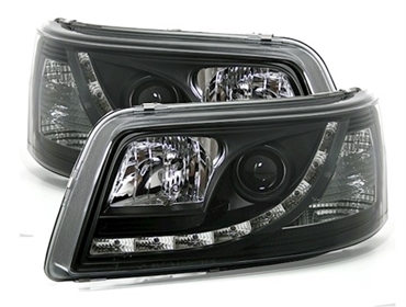 Scheinwerfer mit LED für VW T5 in Schwarz