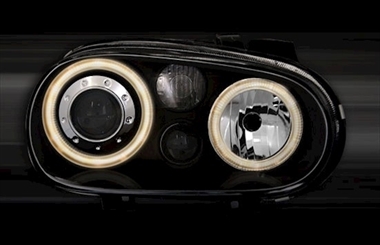 Angel Eyes Scheinwerfer für VW Golf 4 in Schwarz