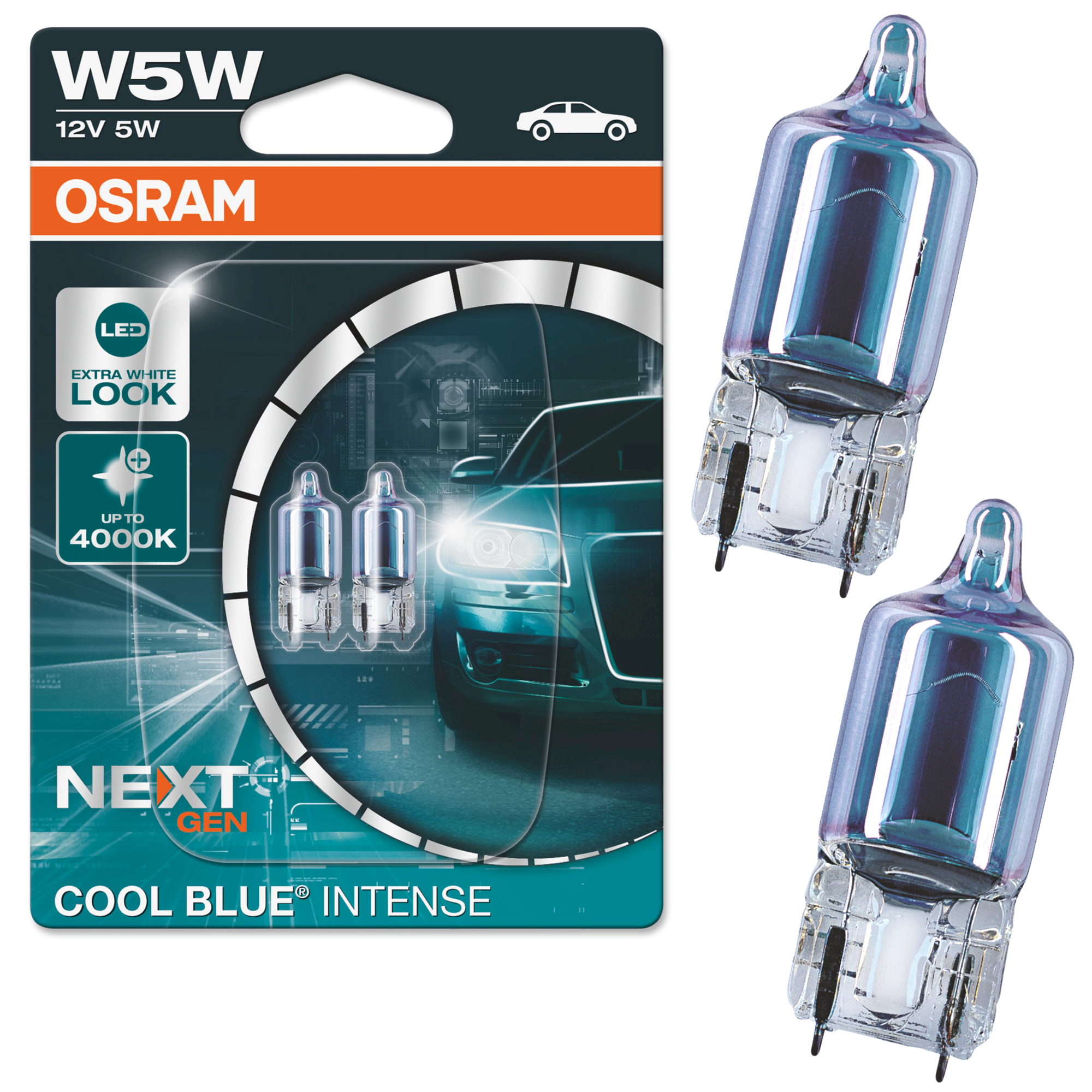 Glühlampe Sekundär OSRAM W5W Cool Blue Intense NextGen 12V/5W, 2 Stück [U]