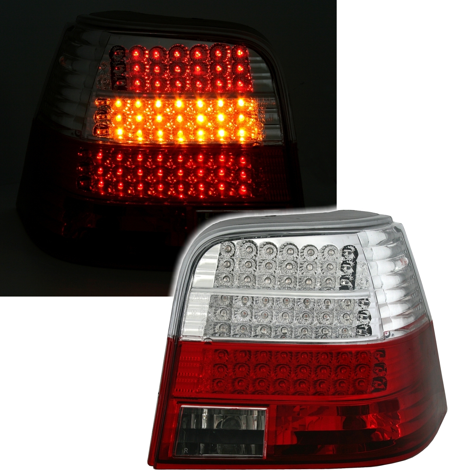 LED Rückleuchten Set für VW Golf 4 in Rot-Weiß