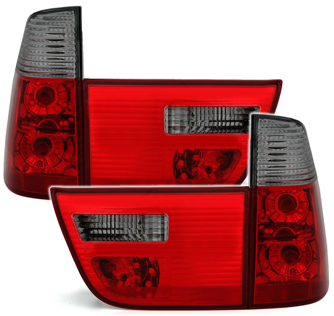 in rot/klar 00-03 LED Rückleuchten Heckleuchten für  BMW X5 E53