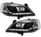Scheinwerfer mit LED für Opel Astra G in Schwarz