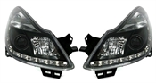 Scheinwerfer mit LED für Opel Corsa D in Schwarz