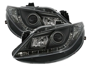 Scheinwerfer mit LED für Seat Ibiza 6J in Schwarz 