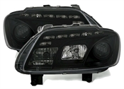 Scheinwerfer mit LED für VW Touran 1T in Schwarz  