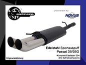NJT Edelstahl Endschalldämpfer 2x 76mm DTDesign